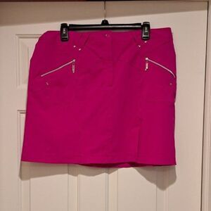 Jamie Sadock Hot Pink Golf Skirt Size 12 with Zippers Golf/Tennis/Pickleball